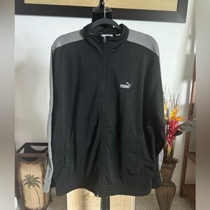 PUMA Men's Track Jacket Black with Gray 3" Strip down the Arm Large